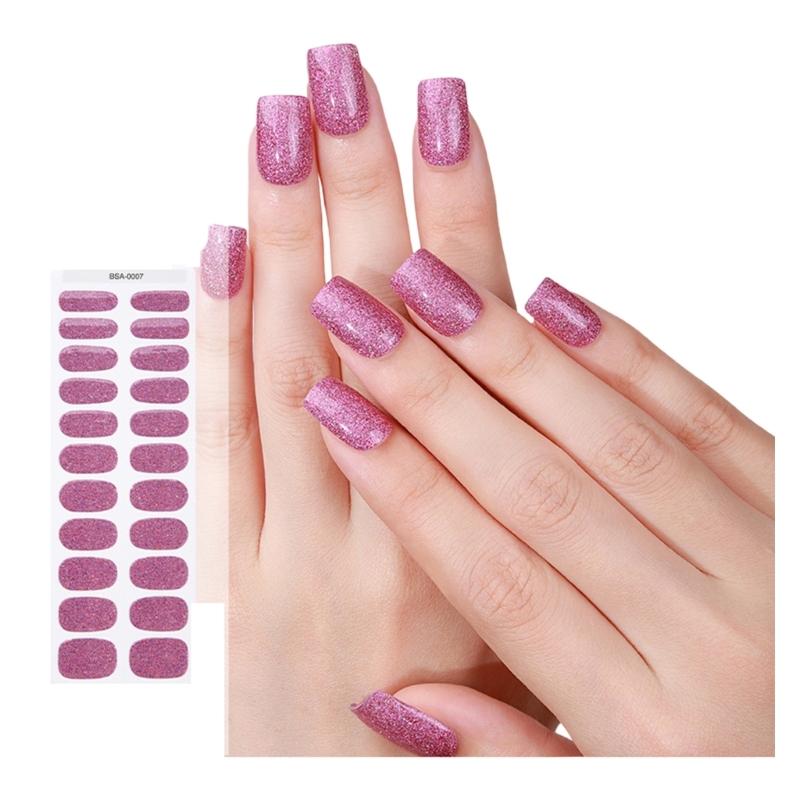 Gel Nail Wraps Solid Color Gel Nails Stickers Semi Cured Nails Polish Wraps Gel Nail Strips DIY Nails Art Decoration