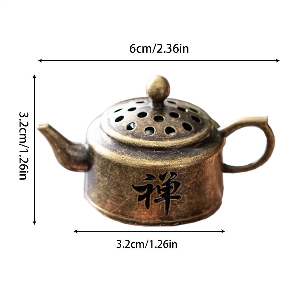 Aromatherapy Incense Burner Zinc Alloy Aromatherapy Burner Mini Tea Pot Shape Incense Holder Artistic Zen Incense Burner Decor