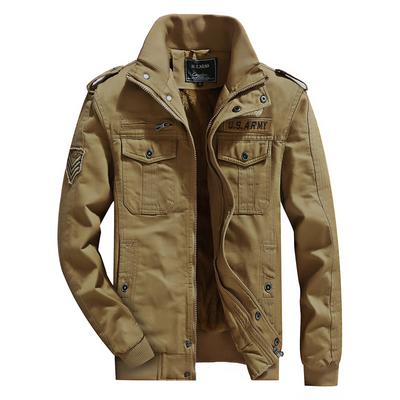 Winter Neue Kaschmir Warme Herrenjacke Militäruniform Gewaschene Kapuzenlose Jacke Herrenmantel