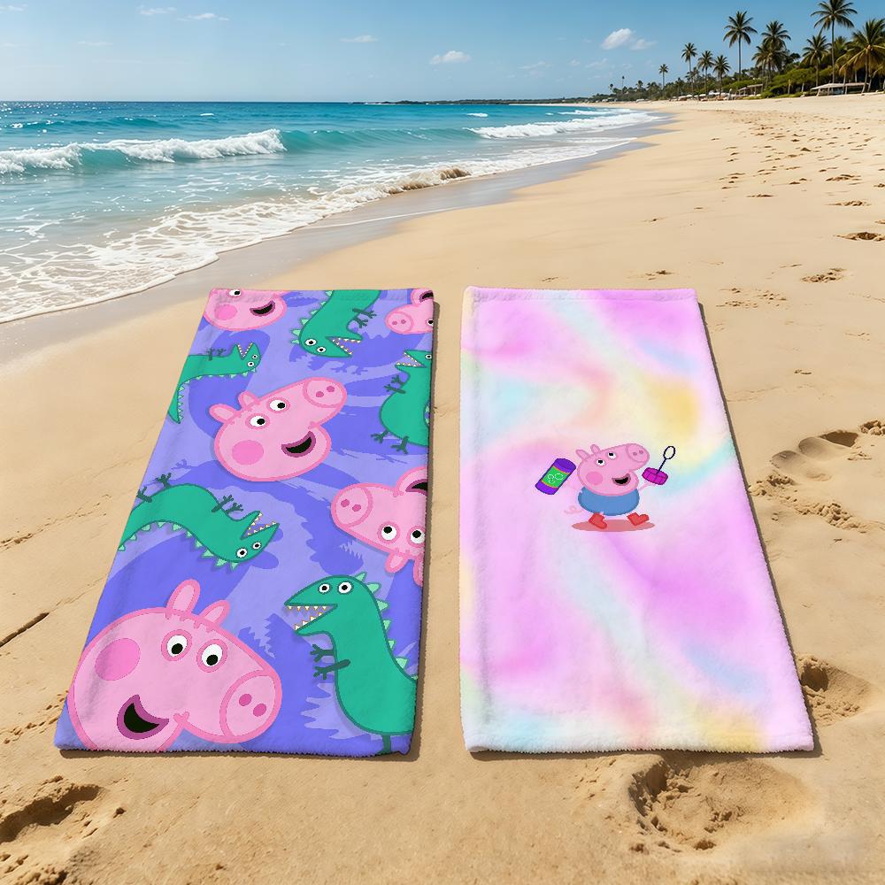 P-Peppa P-Pig Cartoon Towel For Outdoor Camping Beach Towel Super Absorbent Quick-Drying Summer Towel