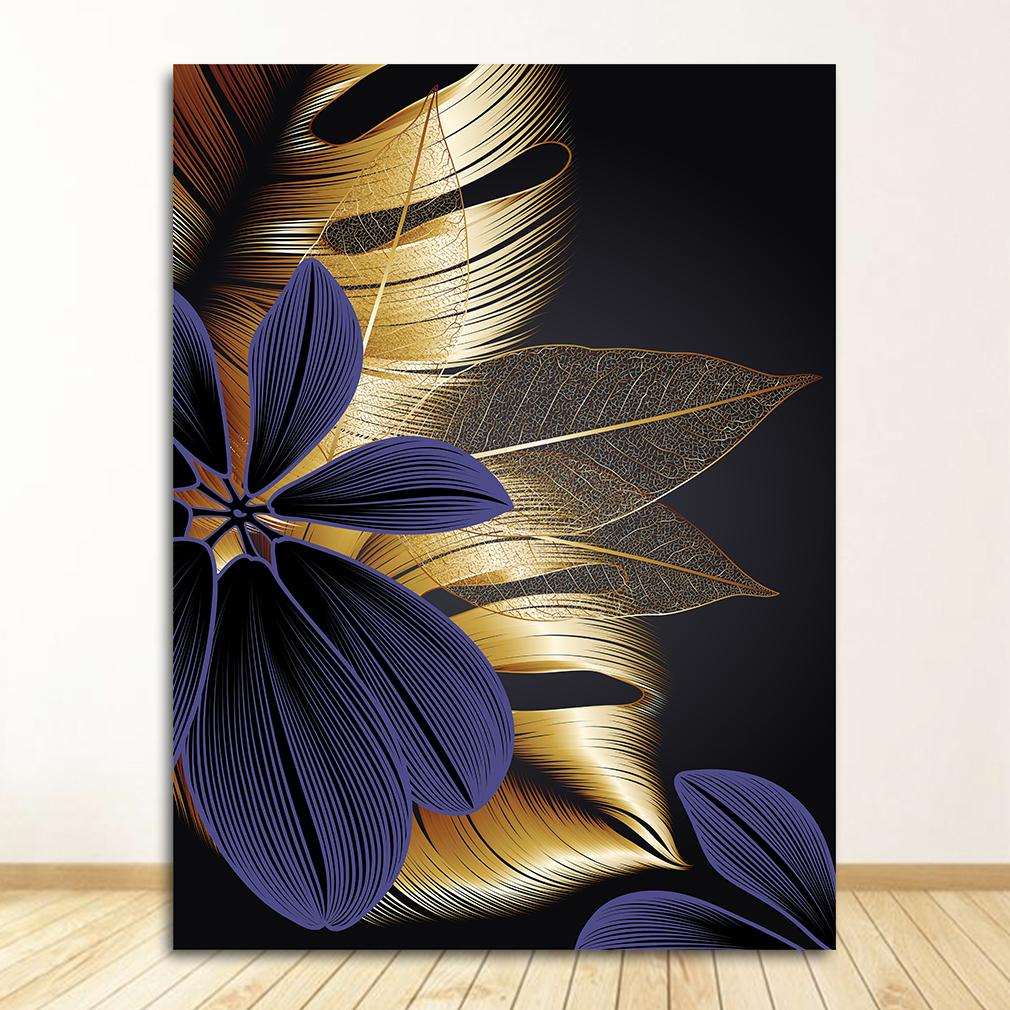 Black Golden Plant Leaf Canvas Poster Print  Abstract Wall Art Painting Nordic Living Room Decoration Picture Modern Home Decor