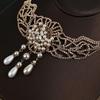 Hepburn Style Romantic Pearl & Rhinestone Necklace and Bracelet Set