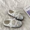 Lace Dexun Shoes for Women, Summer New Popular Mesh Breathable Sneakers, Pearl Belt Silver Dad Shoes