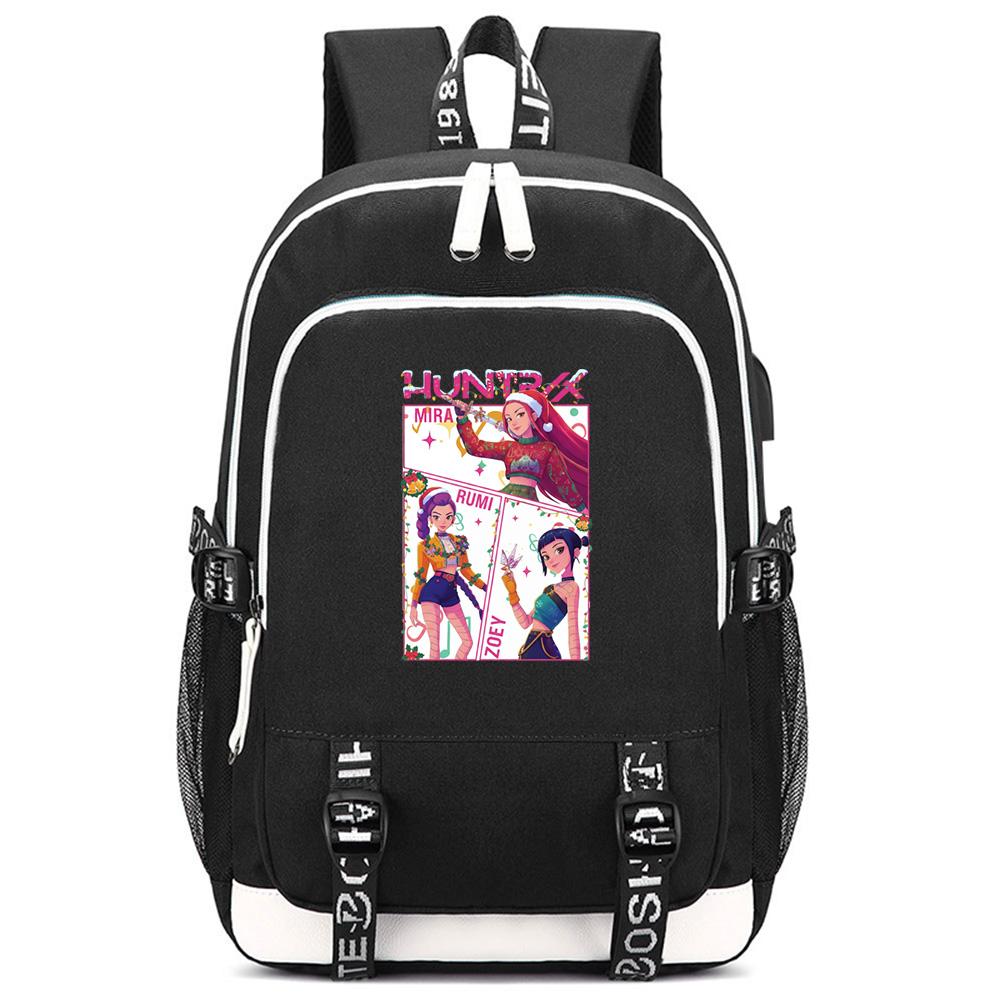 Cartoon K-Pop Demon Hunters Bedrukte Rugzak met Grote Capaciteit voor Tiener Student Meisje Jongen Schooltas Boekentas Kindercadeau Waterdichte Reistas