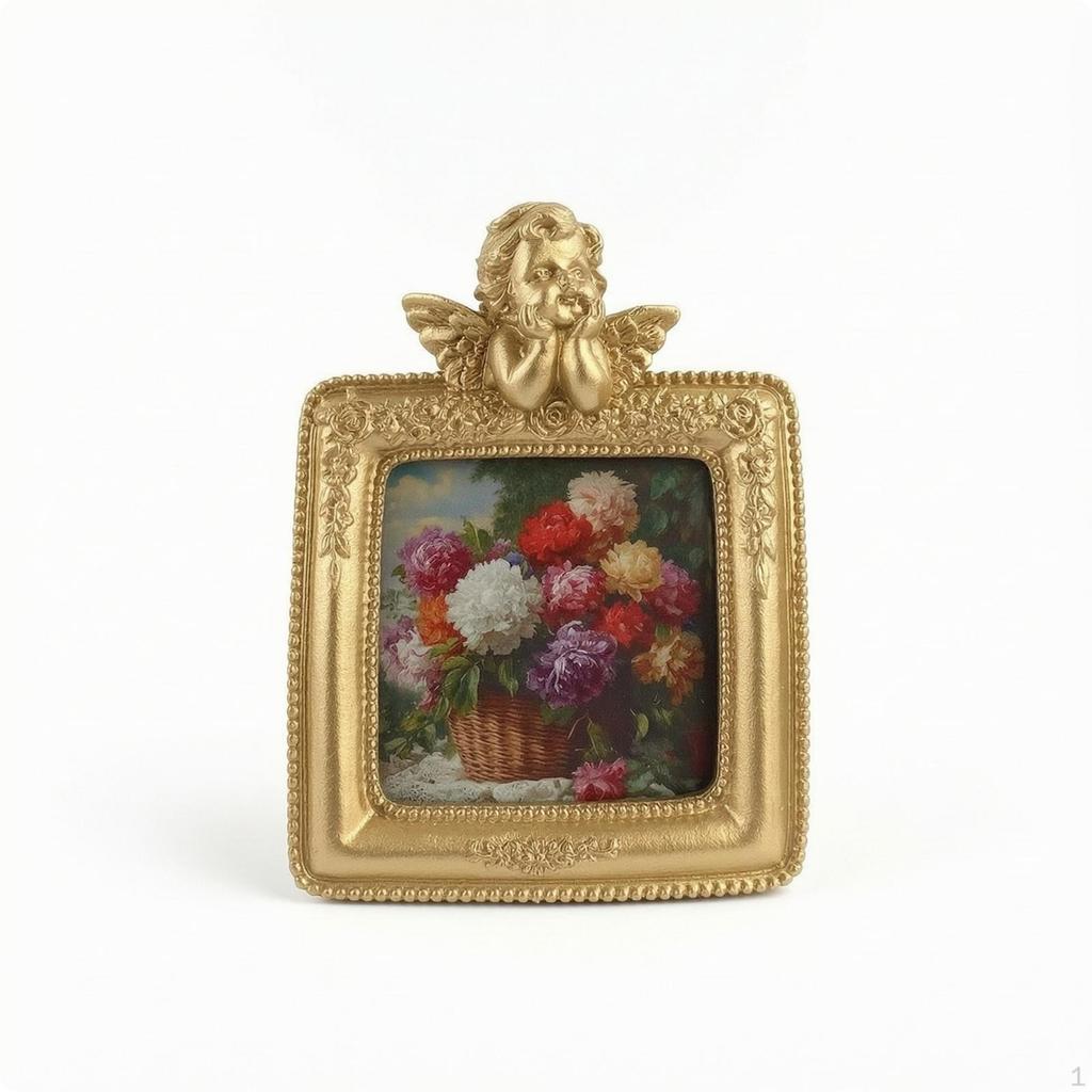 Ornate Picture Frame Gilded Vintage Tabletop for Interior Decorators, Art Collectors,