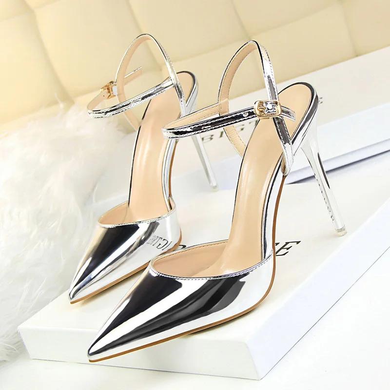 Summer Shoes Women High Heels Sandals Pointed Toe Fashion Ladies Party Shoes Modern Super High Heel 10.5cm