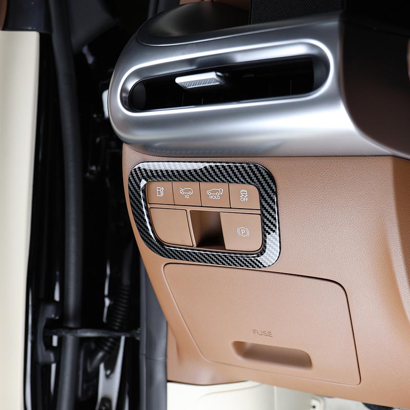 For Hyundai IONIQ 9 Accessories Carbon Fiber Headlight Adjustment Button Cover Automotive Interior Decoration Accessories LHD