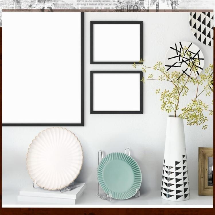 Clear Acrylics Easel Stands 5.9Inch Decorative Plate Display Stand Picture Frame Stand for Displaying Books Photos