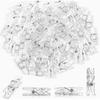 200 Pcs Mini Clothesp Plastic Clear Clips Tiny Photo Clips Multi-Function Small Clothesp for Hanging String Fairy Lights Picture Photo Paper Binder