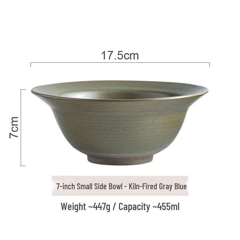 ZISIZ Retro Japanese Ceramic Straw Hat Bowl