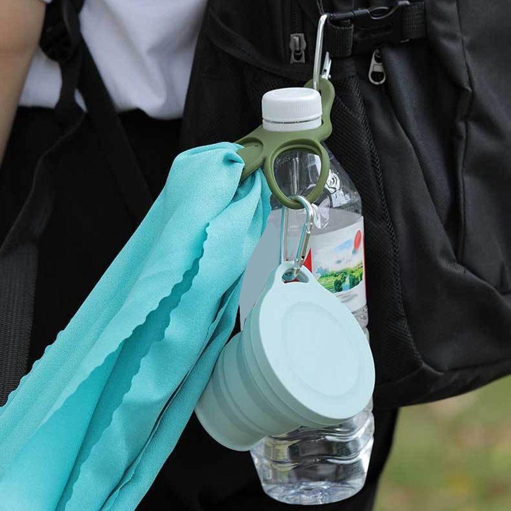 Portable Aluminum Silicone Water Bottle Buckle Easy To Use Cycling Tool Backpack Hanger Hooks Towel Hook Clip