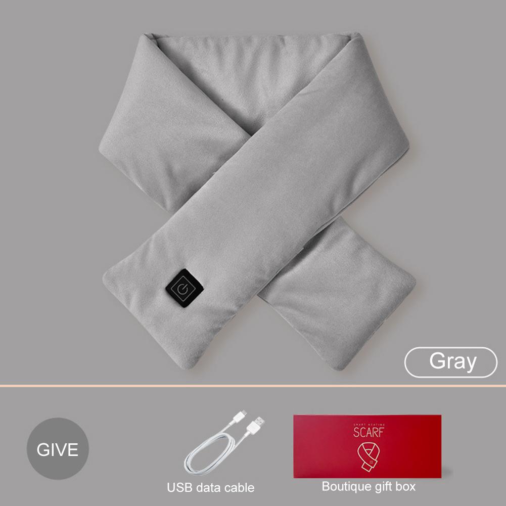 Electric Heating Scarf USB Charging Electric Heated Scarf Cold-Proof Heated Neck Scarf Washable for Outdoor Camping Hiking