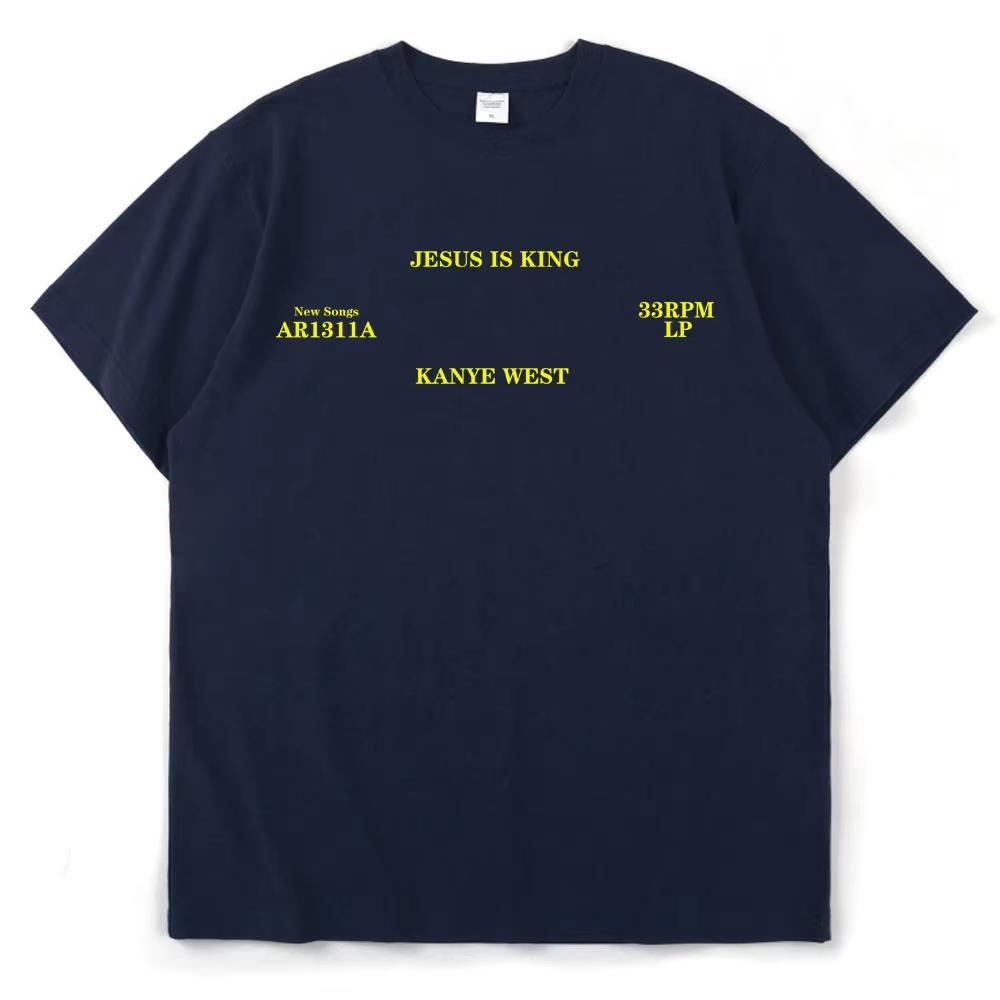 Kanye West T-Shirt Jesus Is King Hohe Qualität Kurzarm T-Shirts Vintage Harajuku Baumwolle Herren Damen T-Shirt Hip Hop Streetwear Top