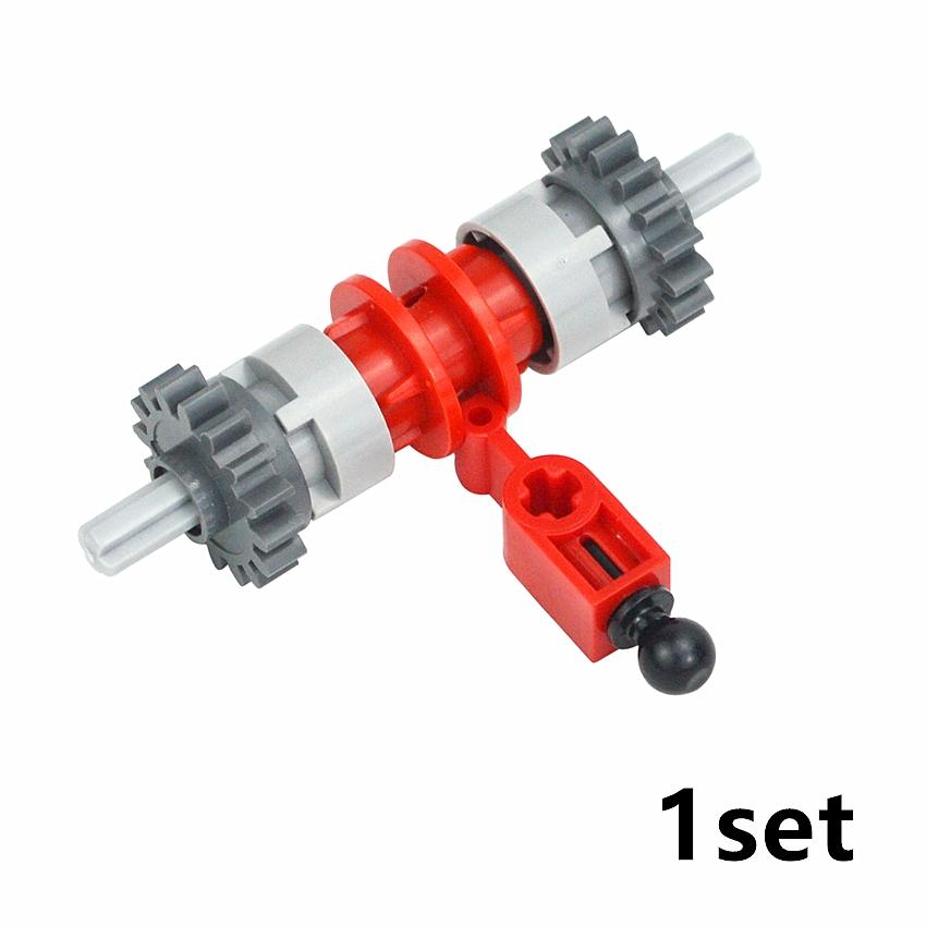 MOC 6542 18947 Technical Driving Clutch Shift Clutch Transmission Gear Series Building Blocks Gearbox Axle Connector Brick Leduo
