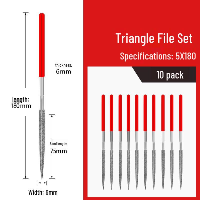 Diamond File Set: Fine Steel Metal Alloy Assorted Files