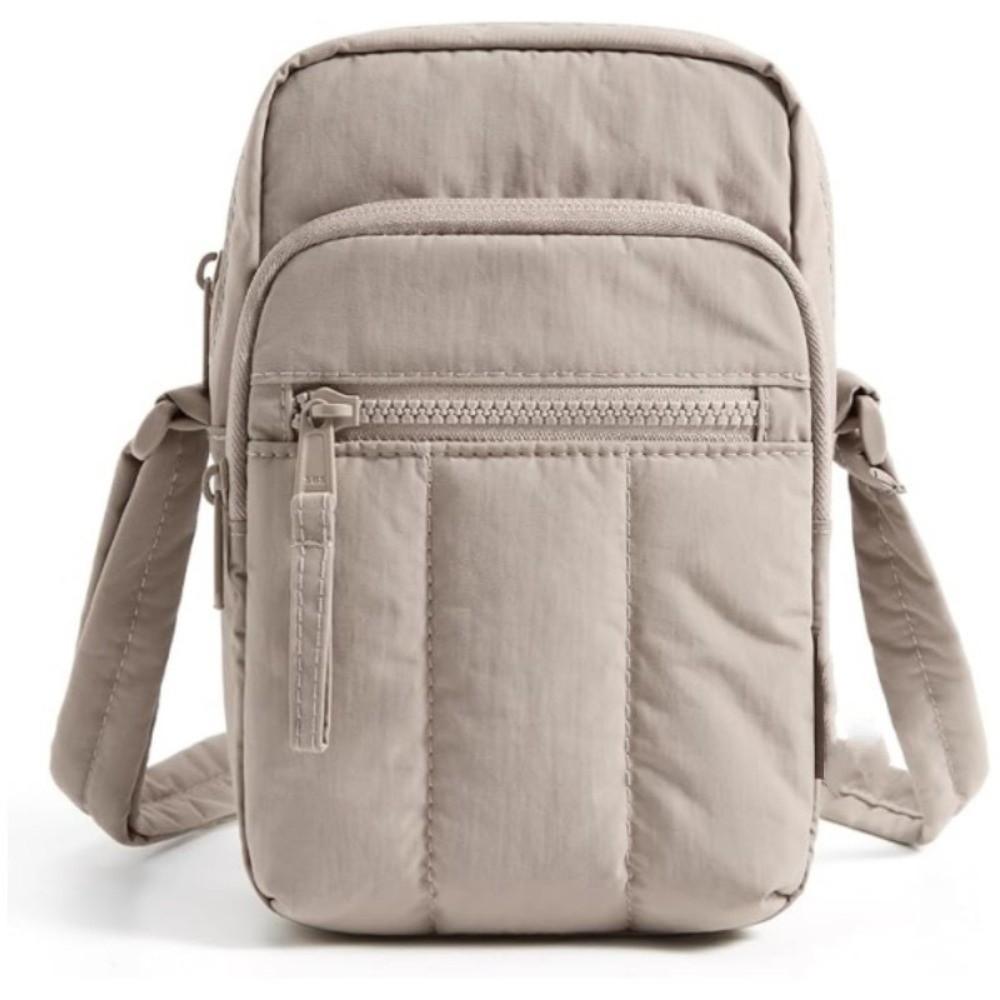Fashion Nylon Phone Bag Lightweight Square Shoulder Bag Large Capacity Multi-pocket Travel Wallet for Women