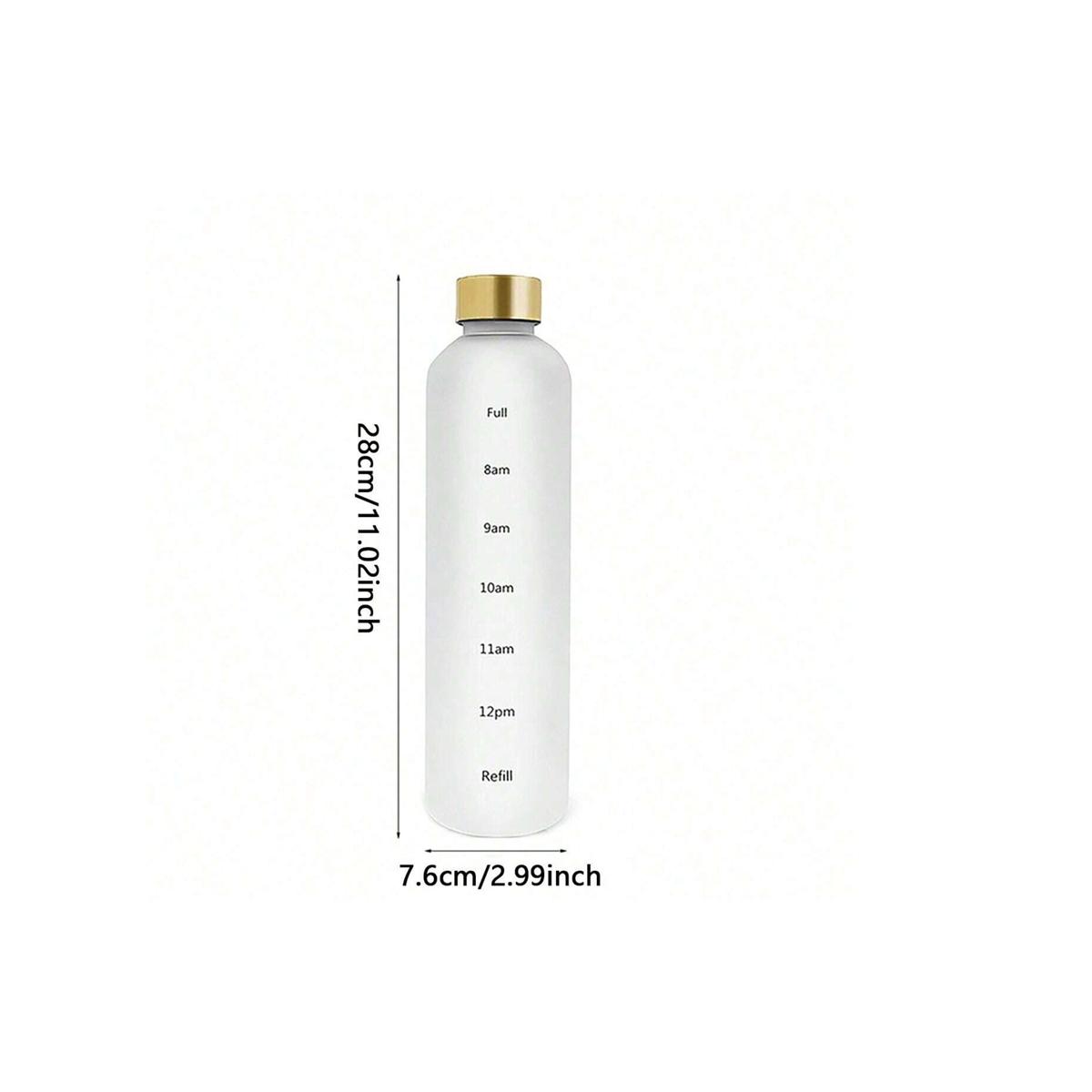 

1pc-1000ml - Water bottle with time marker, circular lightweight design, hand wash, suitable for iced coffee and beverages