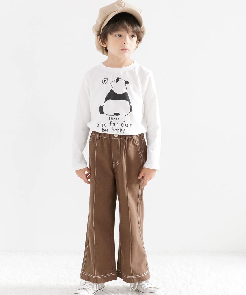 Bee Print Size Panda X White T-Shirt, Girls, Boys, Kids, Spring, Autumn, Winter, Taa05043, 140cm, 36. Style