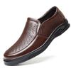 [2025] Hollow Cool Leather Shoes Soft Sole Soft Surface Hole Shoes Breathable Casual Business Leather Sandals Dad Shoes