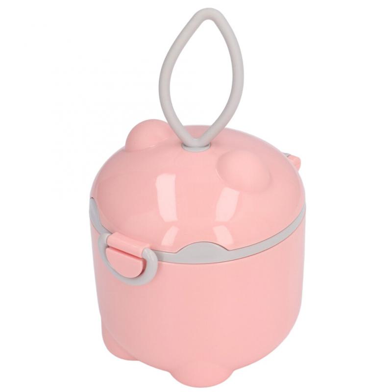Baby Food Containers Large Pink Safe PP Material Sufficient Capacity Compact Portable Cute Style Powder Dispenser