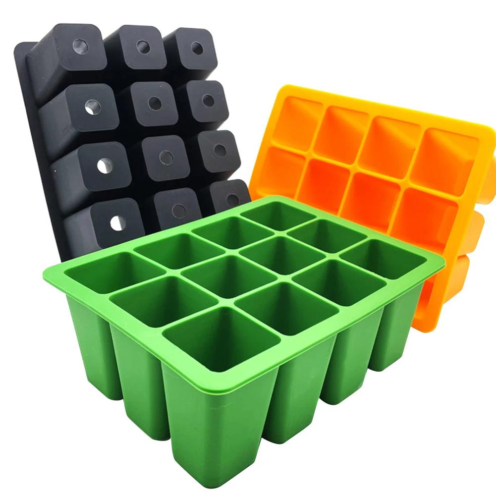 3-1PC Silicone Seed Trays 12 Holes Cell Propagator Growth Thickening Seedling Start Growth Tray For Greenhouse Seed Starter Tray
