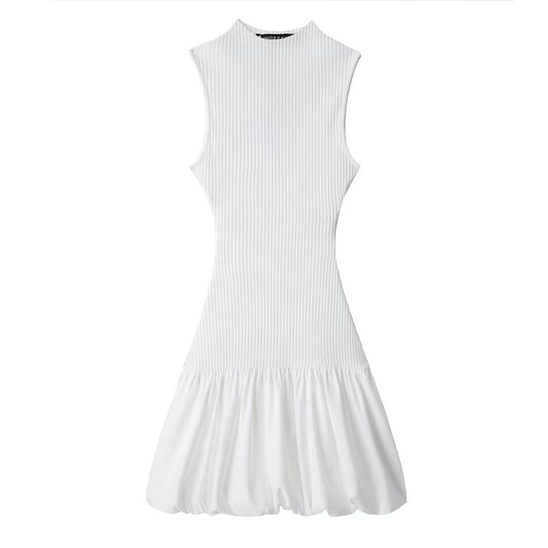 Kaslead New Arrival Women's Clothing Fashion Style Fashion Silm Balloon Style Rib Dress 0085361