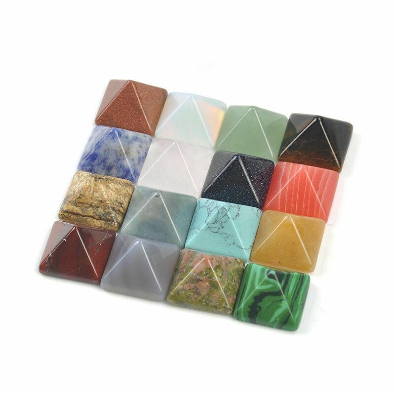 Chakra Pyramid Stone Set With Natural Quartz Crystals For Spiritual Healing And Home Decor