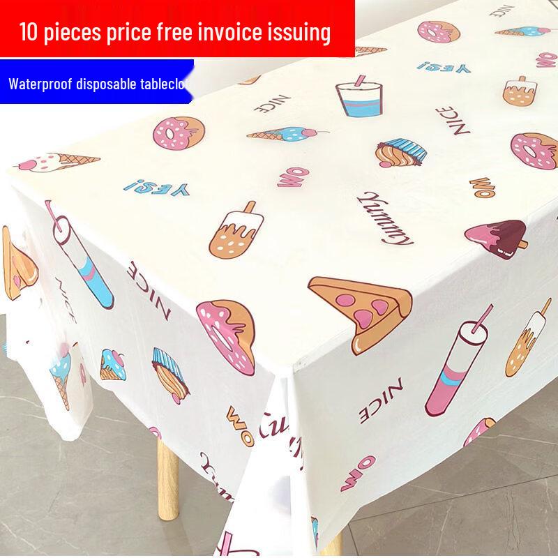 ZISIZ Cute Disposable Plastic Tablecloth