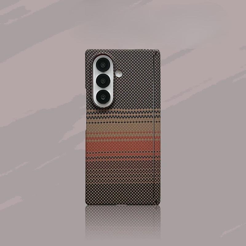 Business 600D Carbon High-end Aramid Fiber Texture Phone Case for Samsung Galaxy Z Fold 8 Ultra 8 7 6 5 Hinge Protective Anti-drop Back Cover