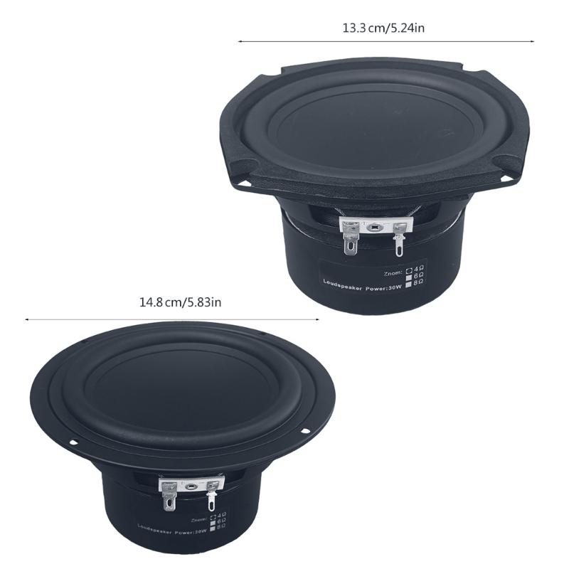 5.25Inch 4Ohm Subwoofer Hifi Speaker Component Metal Horn for Deep Bass and Immersive Sound Experience Accessory