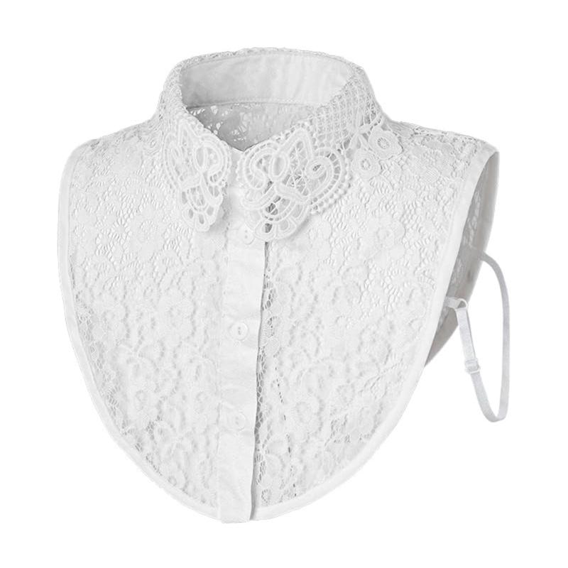 

Elegant Detachable Lace Collar For Women Soft Mesh Fabric Easy To Wear Perfect For Office And Party Outfits белый
