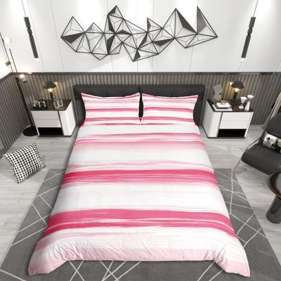 Homewish Geometric Stripes Duvet Cover Set,Abstract Gradient Bedding Set,Minimalist Lines Comforter Cover Set