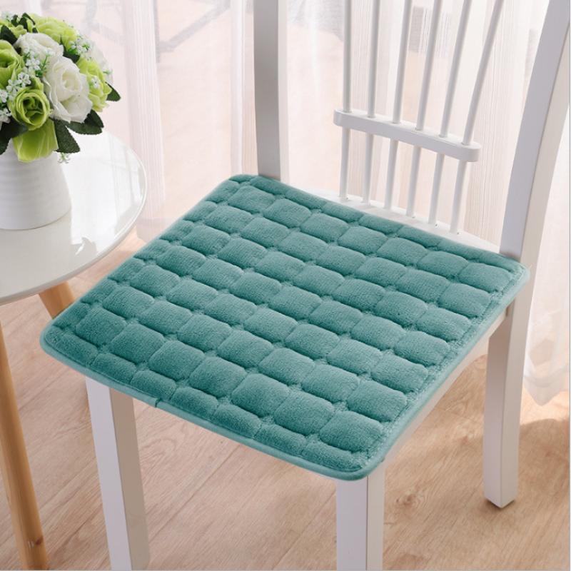 Winter Flannel Thickened Anti Slip Plush Chair Cushion Office Car Seat Cushion Sofa Restaurant Solid Color Seat Cushion
