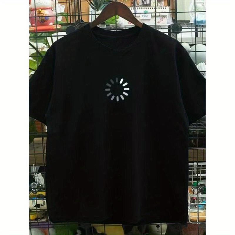 

Minimal Sunburst Logo Print T-Shirt Breathable Cool, Comfortable Wear,Daily Casua XXL белый