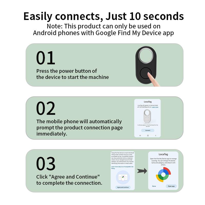 Bluetooth GPS Tracker for Xiaomi Samsung Phones Work with Android Google Find My Device Locator Key Finder Anti-lost Smart Tag