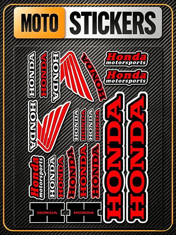 For Honda Reflective Motorcycle Stickers, 20x30cm,30c40cm,Waterproof Wear-resistant Vinyl Decals for Helmet Toolbox Bike Body