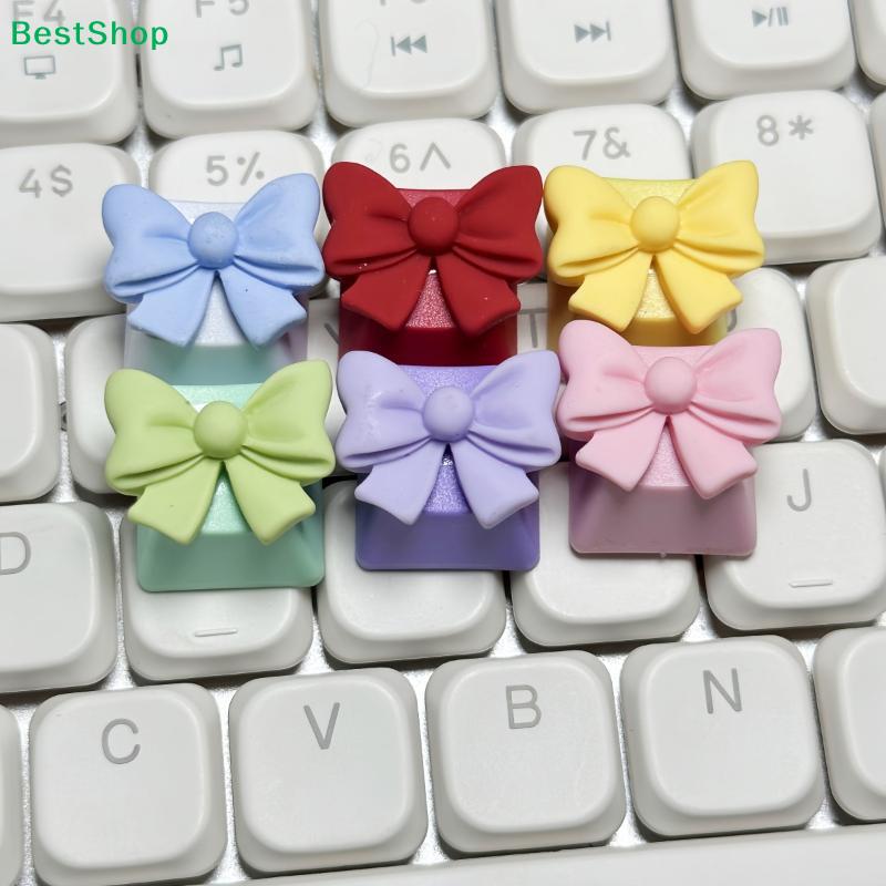 Cute Pink Bow Mechanical Keyboard Keycap - Custom Resin Keycap for Cherry MX Switches, Aesthetic Keyboard Decor