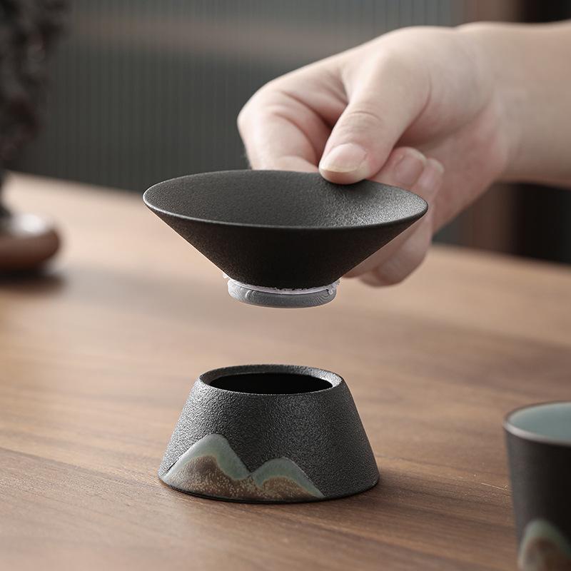 Japanese Hand-painted Tea Strainer Filtration Retro Ceramic Kung Fu Tea Set Accessories Gauze Filtration Tea Residue Mesh
