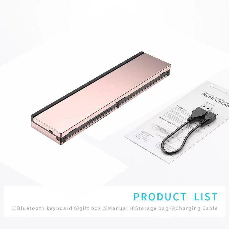 Compact Foldable Bluetooth Keyboard - Silent, Rechargeable, and Portable for Mobile Phones & Tablets