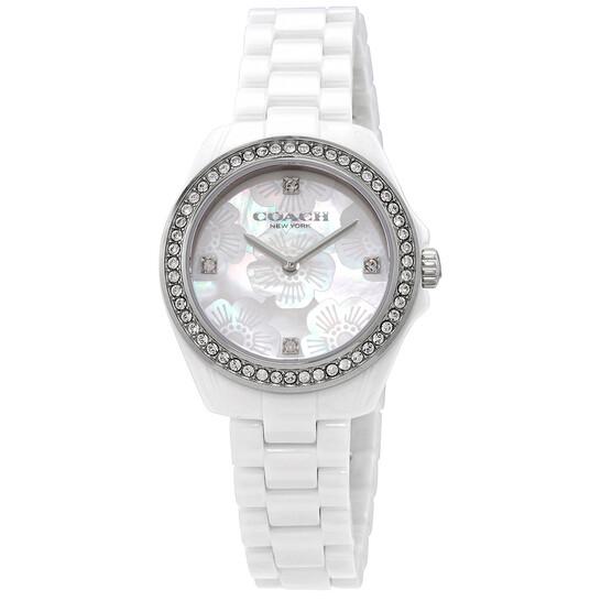 

COACH Preston Quartz Mother of Pearl Dial Ladies Watch білий