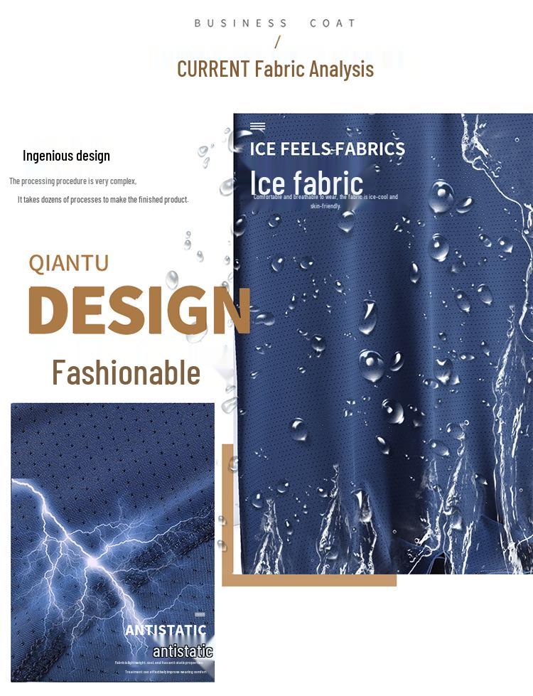 Men's Ice Silk Sports Suit - Comfortable Summer Casual Short Sleeve for Dad, Middle-aged, and Elderly.