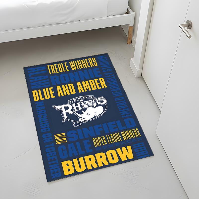 Leeds Rhinos (14) Rug Suitable For Living Rooms Bedrooms Computer Rooms Dining Areas And Placement Under Tables And Chairs Also An Ideal Choice For Of