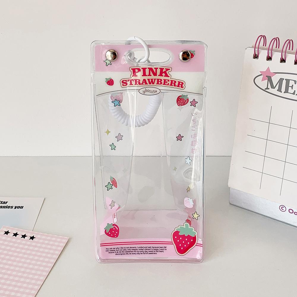 

Hanging Doll Case Portable Pvc Storage Organizer Bag Spring Buckle Chain Case Stylish Clear Doll Protective Case For Gift Travel