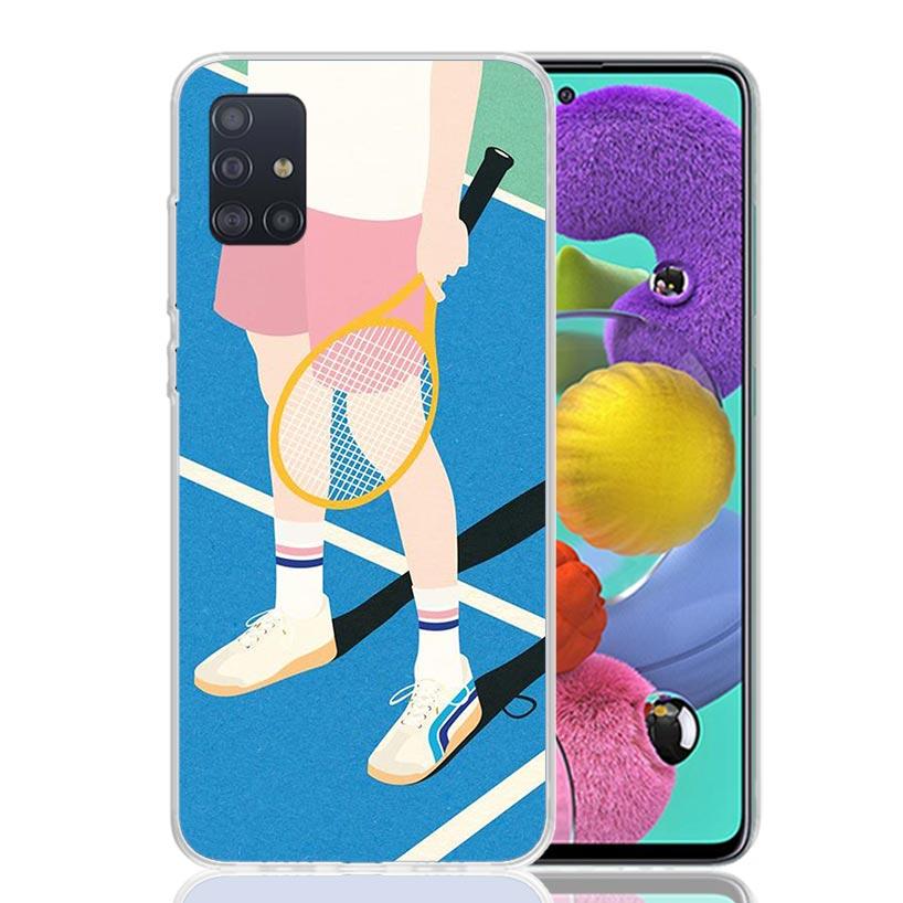 Tennis Sport Phone Case for Samsung Galaxy A52 A51 A50S A12 A22 A32 A72 A10S A30S A31 A71 Note 20 Ultra 10 Plus S10 Galaxy A52 A