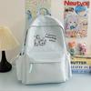 Schoolbag Korean Version Small Fresh Schoolbag Female Junior High School High School Student Printed Kitten College Student Backpack Ins Simple Back