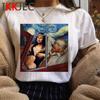 Vintage Aesthetic Mona Lisa Tshirt For Unisex Funny Cartoon Design Harajuku Graphic Fashion Ladies Streetwear Top