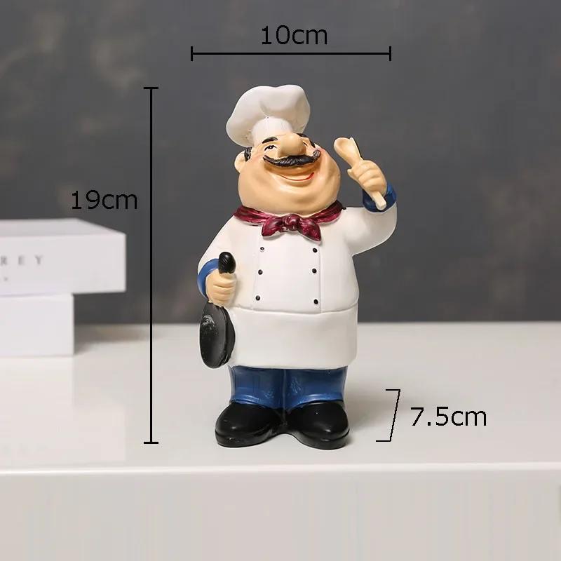 Chefes Barbudos Figuras Creativas Estatua Decoración de Escritorio Personaje Chef Profesional Escultura de Resina Adornos Decoración Moderna para el Hogar