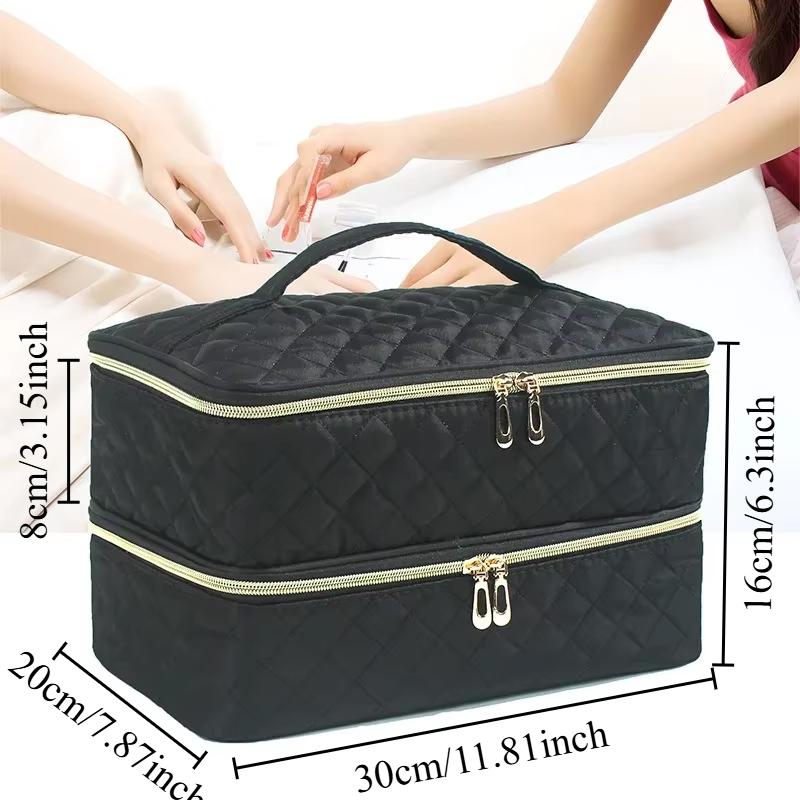 40 Grids Nail Polish Storage Bag Essential Oil Case Portable Cosmetic Large Handbag Organizer with Handle for Travel Nail salon