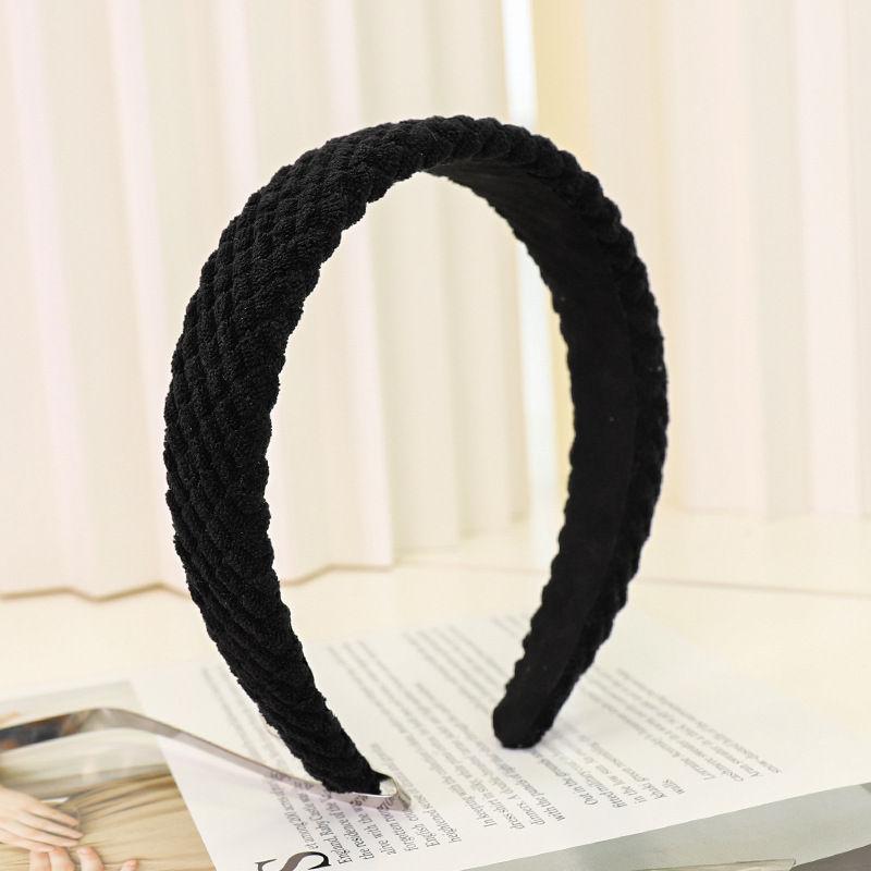 Hair Accessories Plaid Wide-Brimmed Corduroy Sponge Headband Fashion