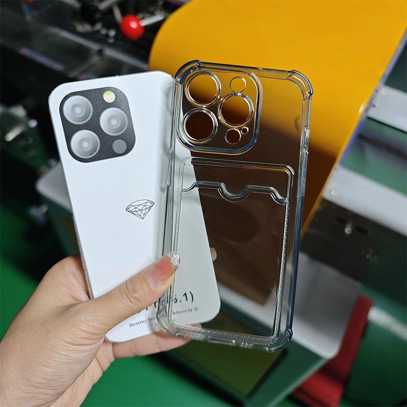 

Чехол для мобильного телефона Apple 16 с карманом для карт, подходит для iPhone 14, вставляемая карта 12Pro, прозрачный 15, мягкий чехол 7/8 iPhone 14 Plus